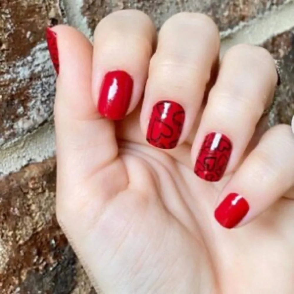 Party Hearty RETIRED Color Street Red Heart Nail Strips